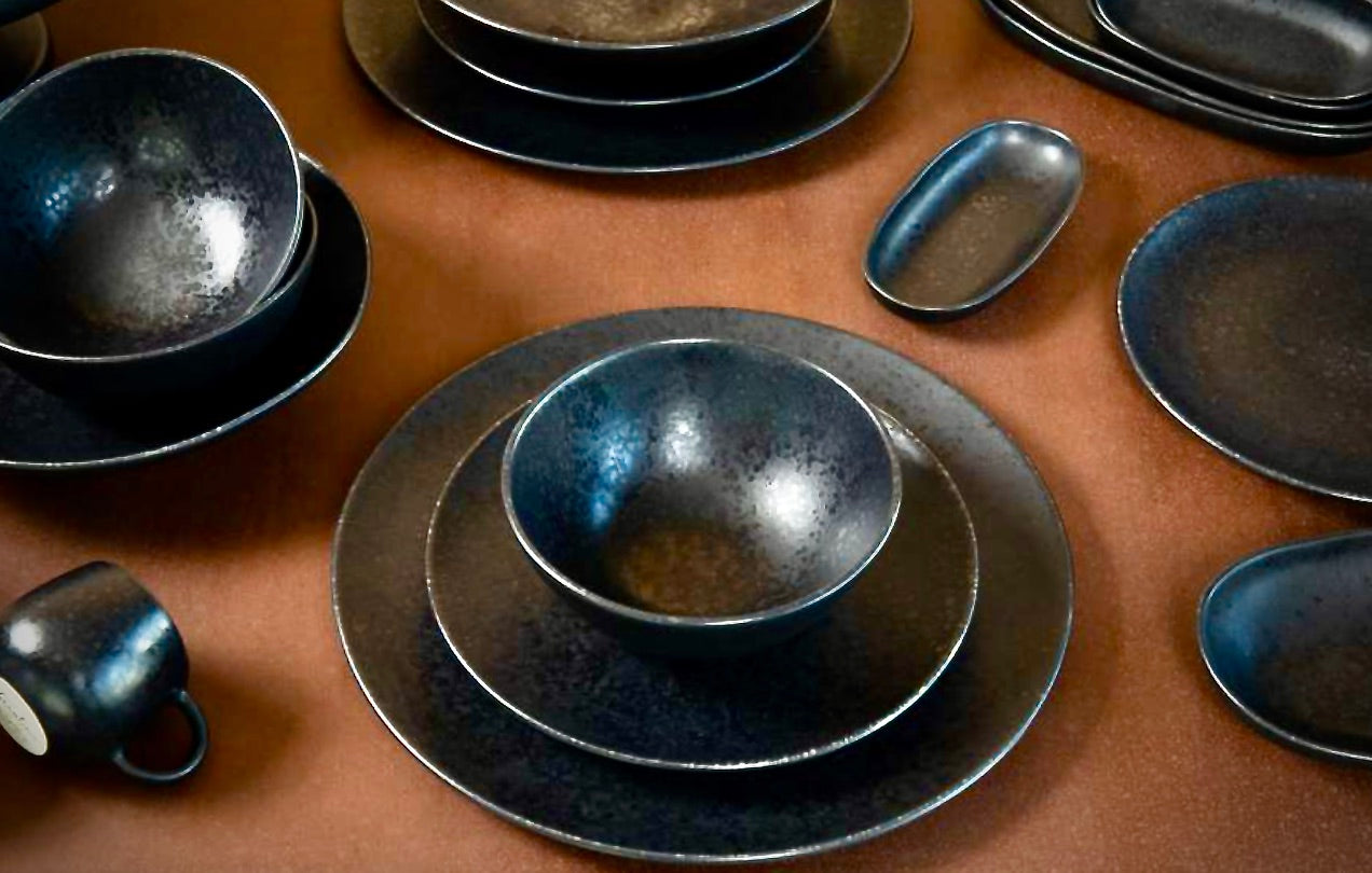 Dessert Teller BLACK STONE (4er-Set) (Schwarz)