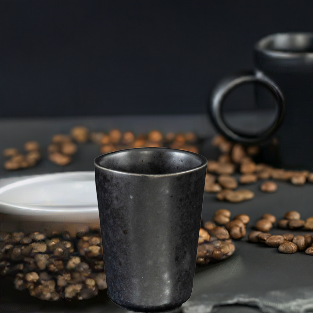 Espresso Becher BLACK STONE (6er-Set) (Schwarz)