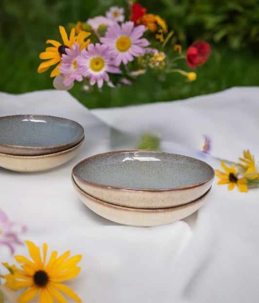 Pasta / Suppen Teller FLOWER SEEDS (4er-Set)