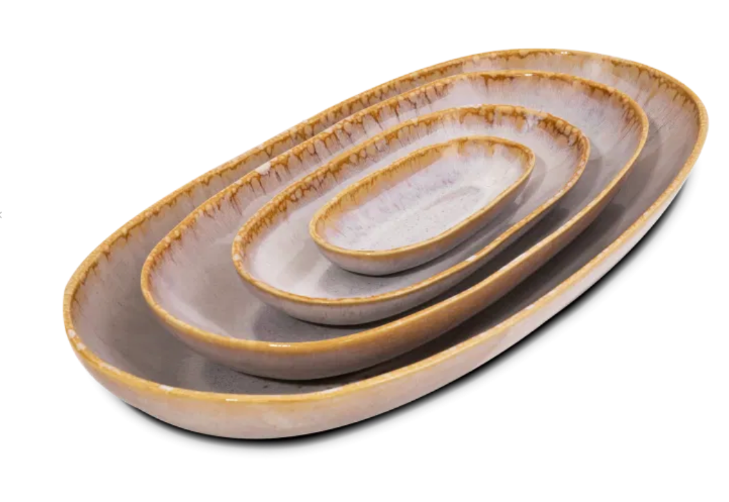 Servierplatten oval AMAZONIA (2er-Set) Braun